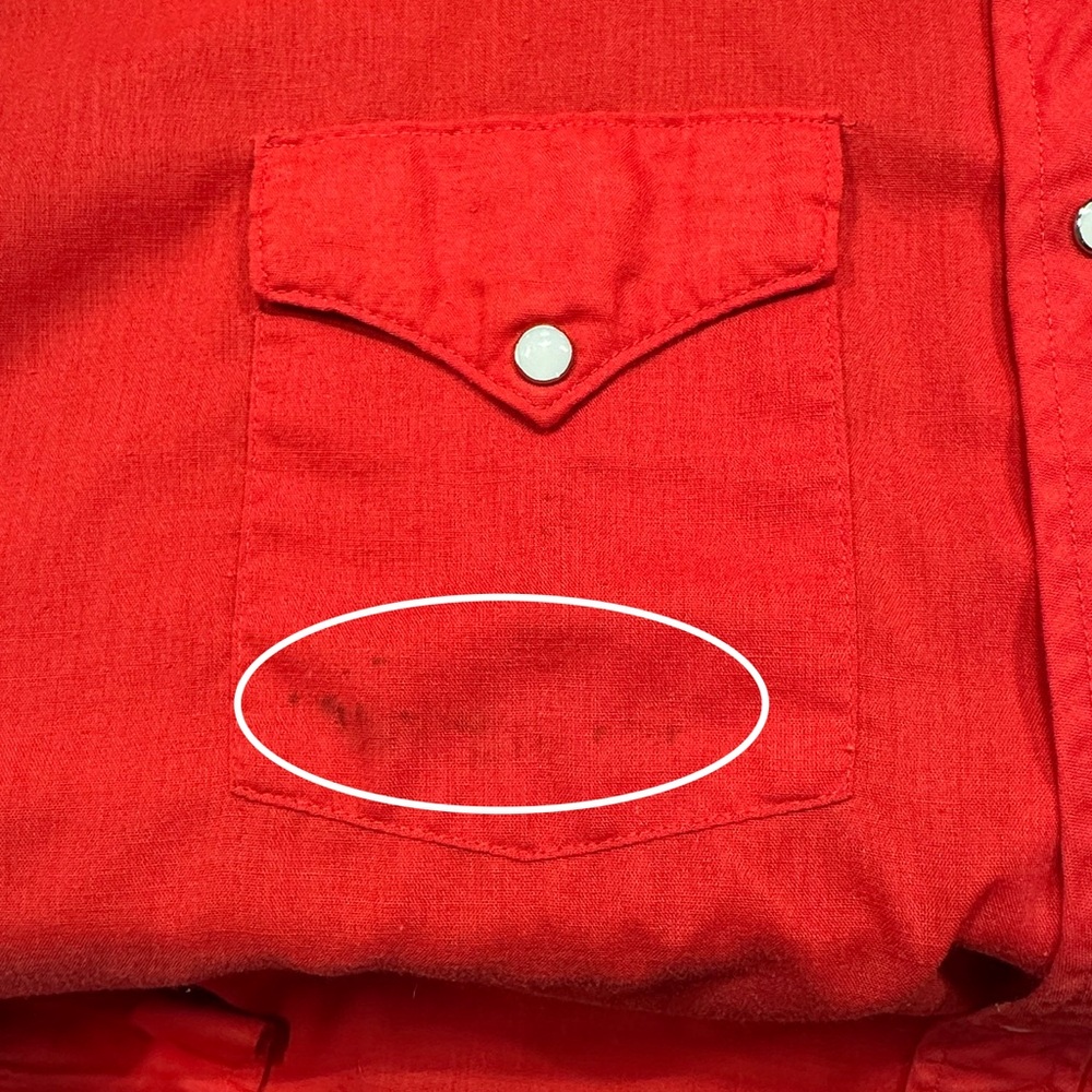 Vintage Red Long Sleeve Snap Button Down Shirt with Western Embroidery - Size XL - Picture 6 of 9